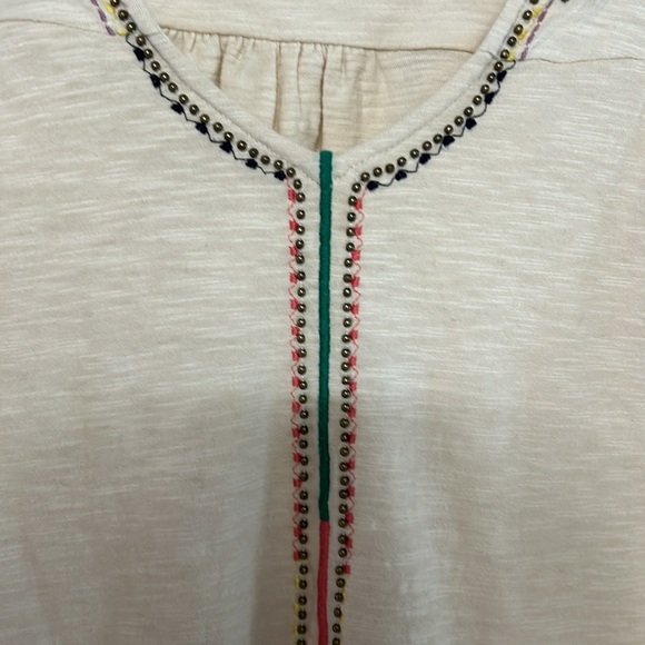 Sundance beaded embroidered Boho cotton top size m oversized - Picture 2 of 8